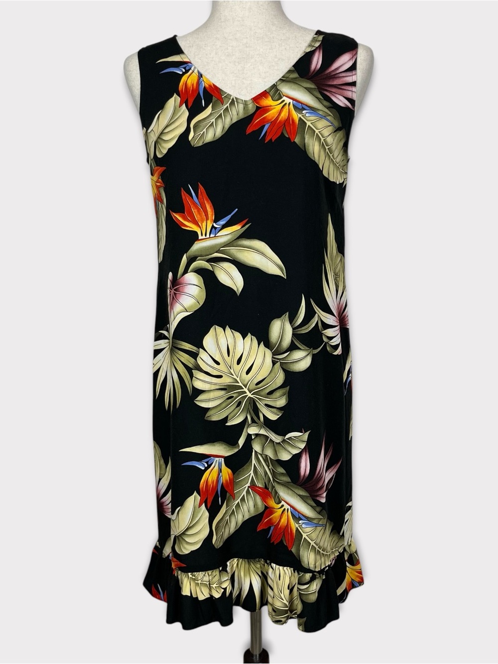 Hawaiian Reserve Collection Floral Midi Dress Medium Boho Tropical‎ Vacation